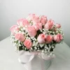 Pink Roses with Baby Breaths