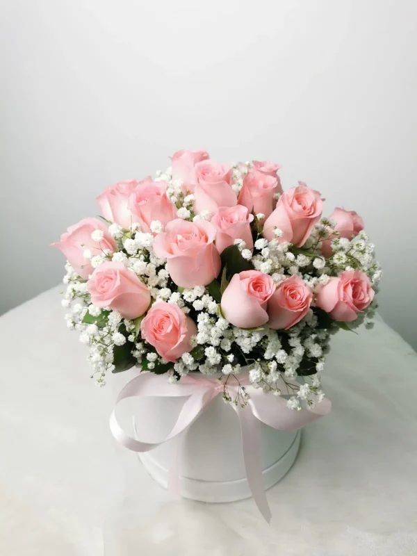 Pink Roses with Baby Breaths