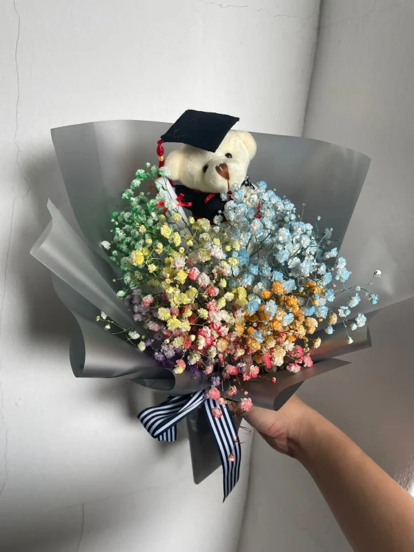 Rainbow graduation bouquet