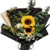 Black Wrapping – Sunflowers and Baby Breath Graduation Bouquet S27 1 jpg