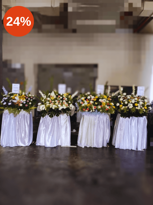 Double Rainbow Elegant Grand Premium funeral condolences wreath CW261 png