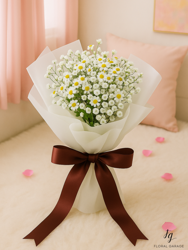 Daisy and Babys Breath Flower